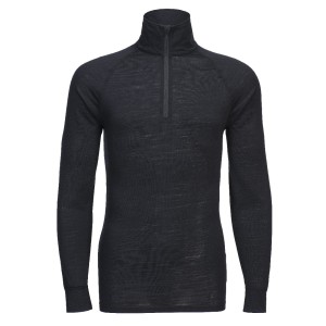 Bluza z zamkiem 1/4 z wełny merino Black