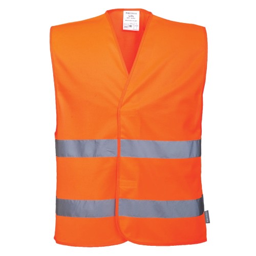 Kamizelka ostrzegawcza z dwoma taśmami poziomymi Orange