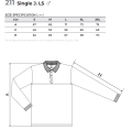 Single J. LS 211 Koszulka polo męska ebony gray S