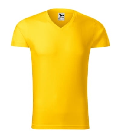 Slim Fit V-neck 146 Koszulka męska żółty
