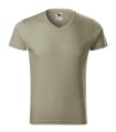 Slim Fit V-neck 146 Koszulka męska jasny khaki