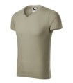 Slim Fit V-neck 146 Koszulka męska jasny khaki