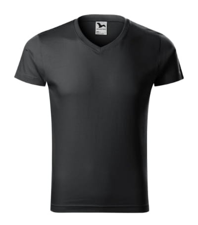 Slim Fit V-neck 146 Koszulka męska ebony gray