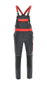Spodnie ogrodniczki SKIPER (SZARY/CZERWONY)