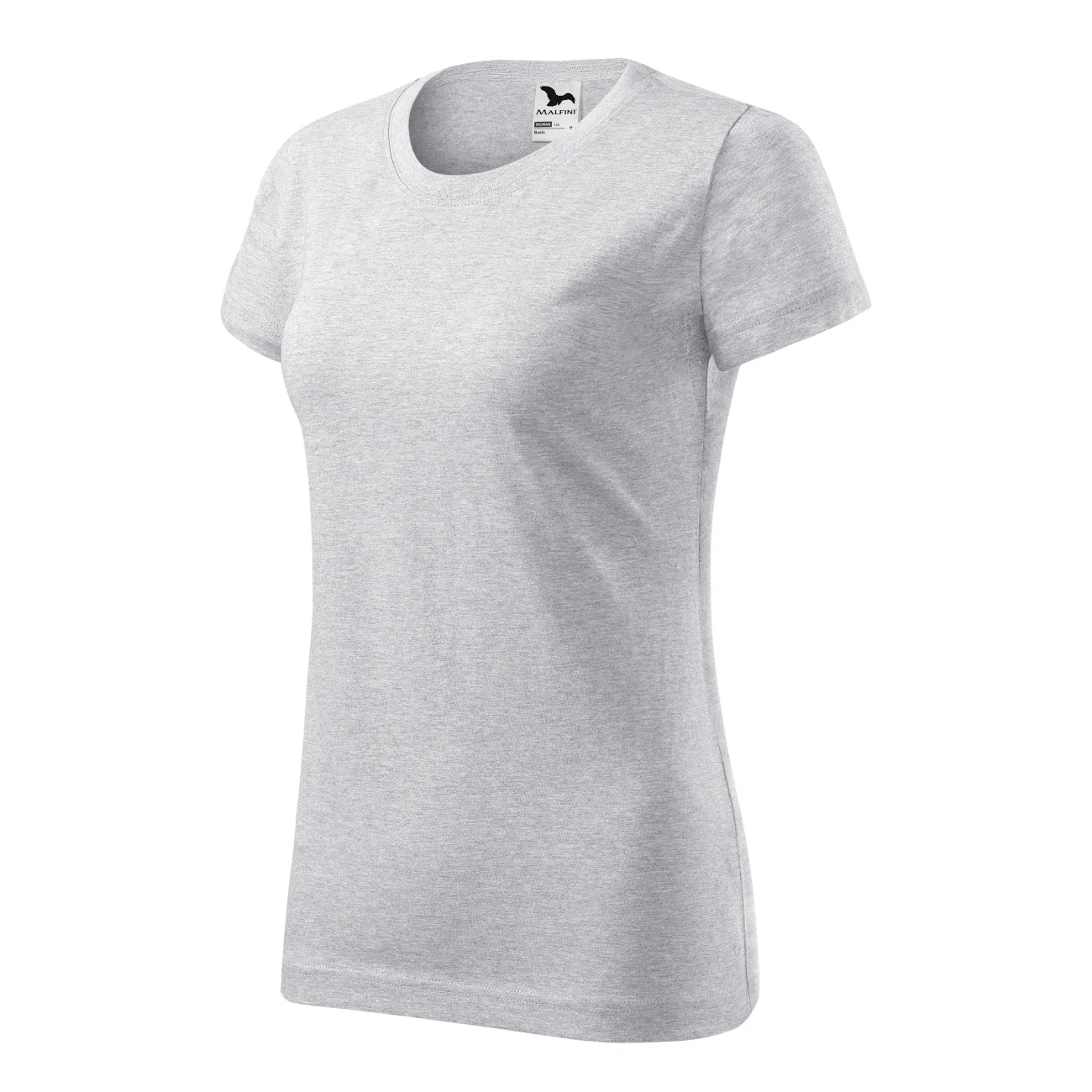 134_03_C T-shirt damski Malfini Basic 134 jasnoszary melanż - obrazek 1