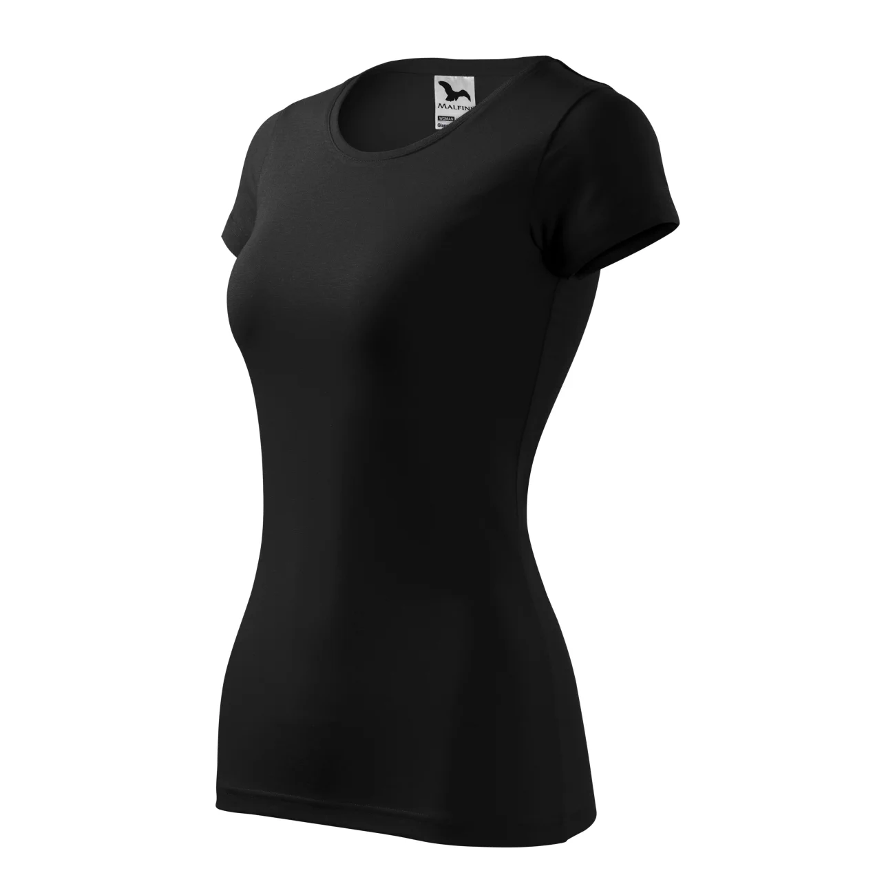 koszulka-polo-glance-damska-bawelna-malfini-141-01-czarna-1 T-shirt damski Malfini Glance 141 czarny - obrazek 1