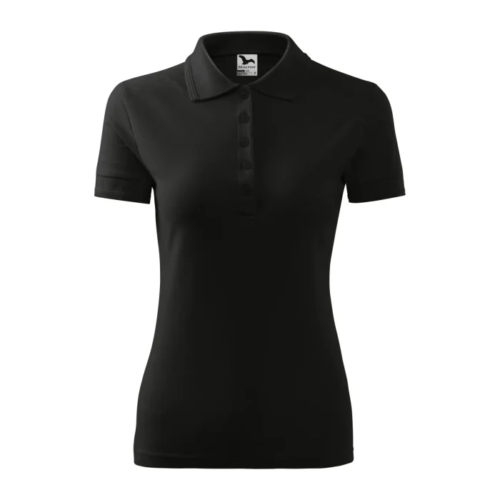 Koszulka polo damska Malfini Pique Polo 210 czarna - obrazek 2