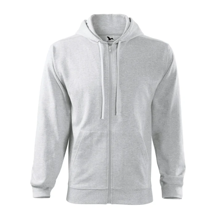 Bluza męska rozpinana Malfini Trendy Zipper 410 jasnoszary melanż - obrazek 2