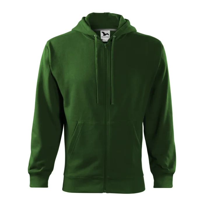 Bluza męska rozpinana Malfini Trendy Zipper 410 butelkowa zieleń - obrazek 2