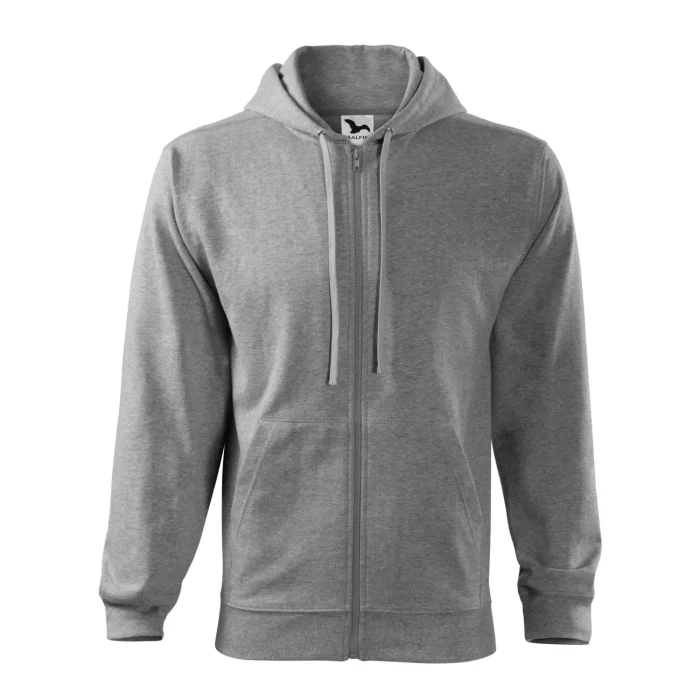 Bluza męska rozpinana Malfini Trendy Zipper 410 ciemnoszary melanż - obrazek 2