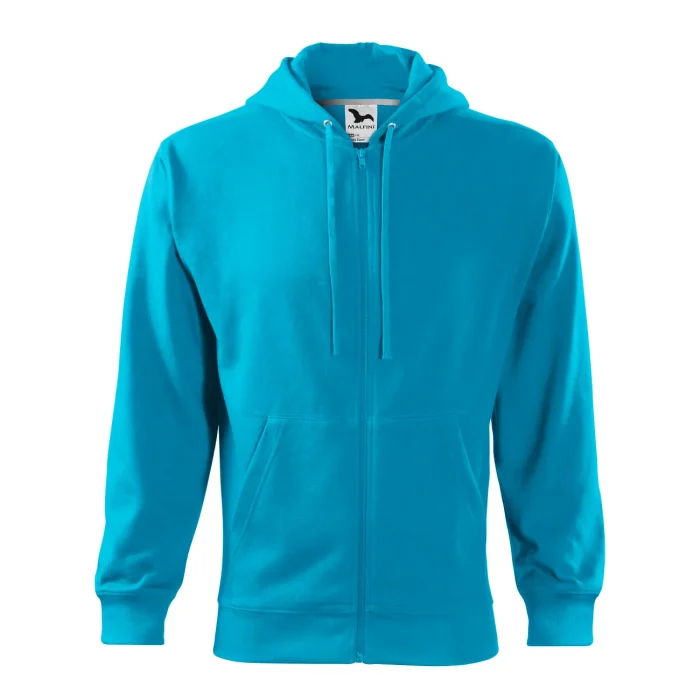 Bluza męska rozpinana Malfini Trendy Zipper 410 turkusowa - obrazek 2