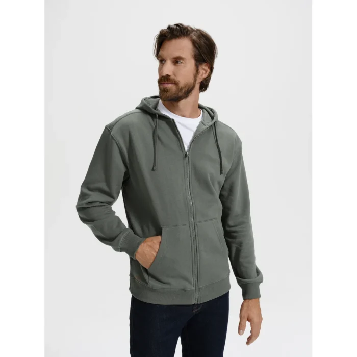 Bluza męska rozpinana Malfini Trendy Zipper 410 ciemny khaki - obrazek 4