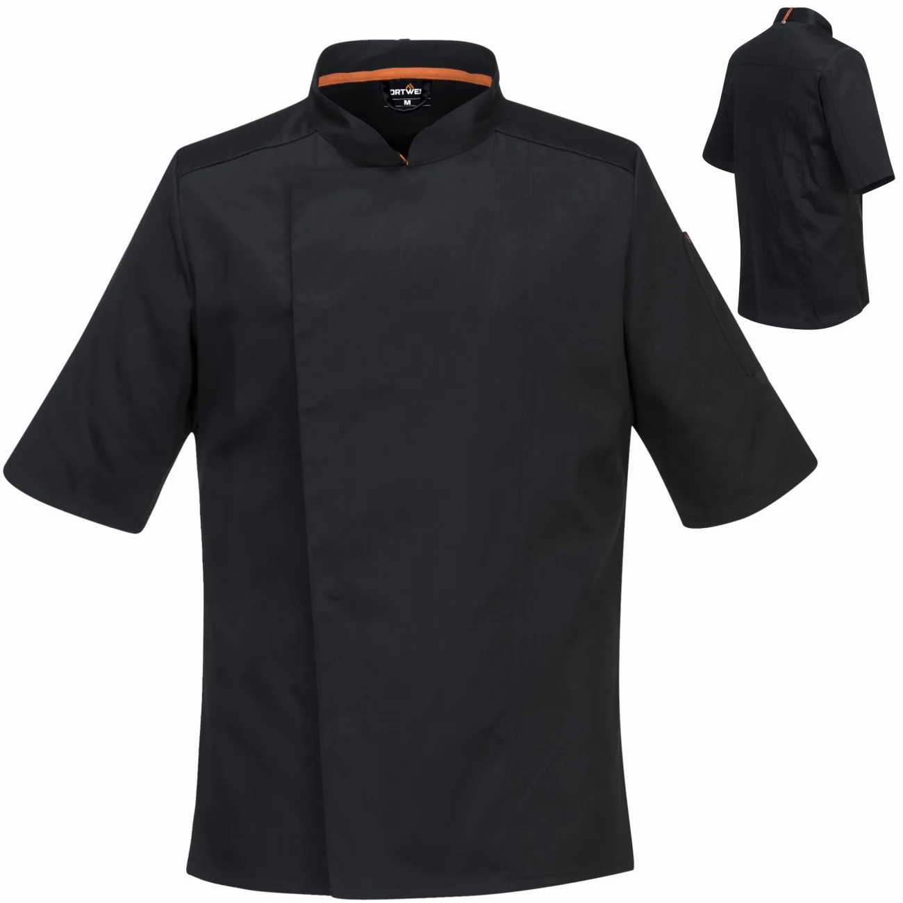 bluza-szefa-kuchni-meshair-pro-portwest-c738-czarne-2 Bluza kucharska Portwest MeshAir Pro z krótkim rękawem czarna C738 - obrazek 1