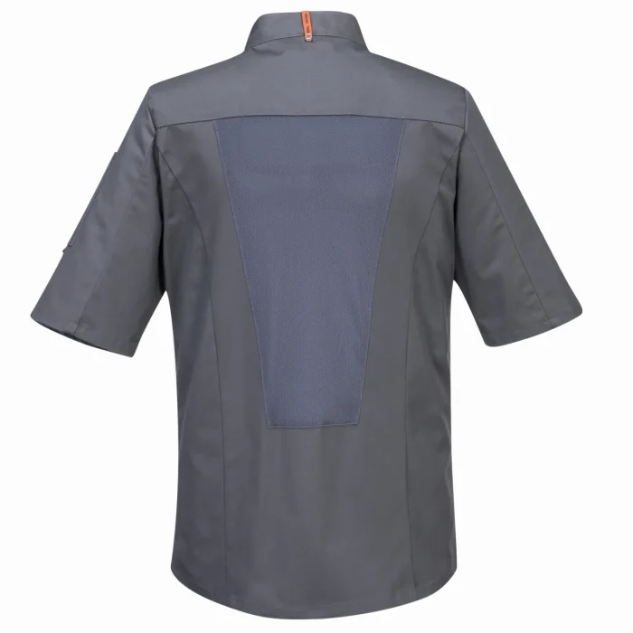 Bluza kucharska Portwest MeshAir Pro z krótkim rękawem szara C738 - obrazek 3