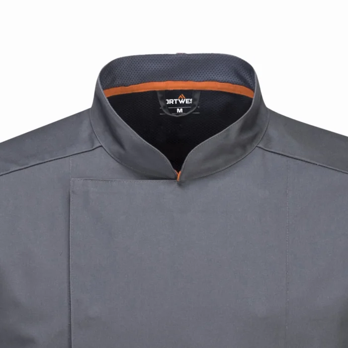 Bluza kucharska Portwest MeshAir Pro z krótkim rękawem szara C738 - obrazek 4