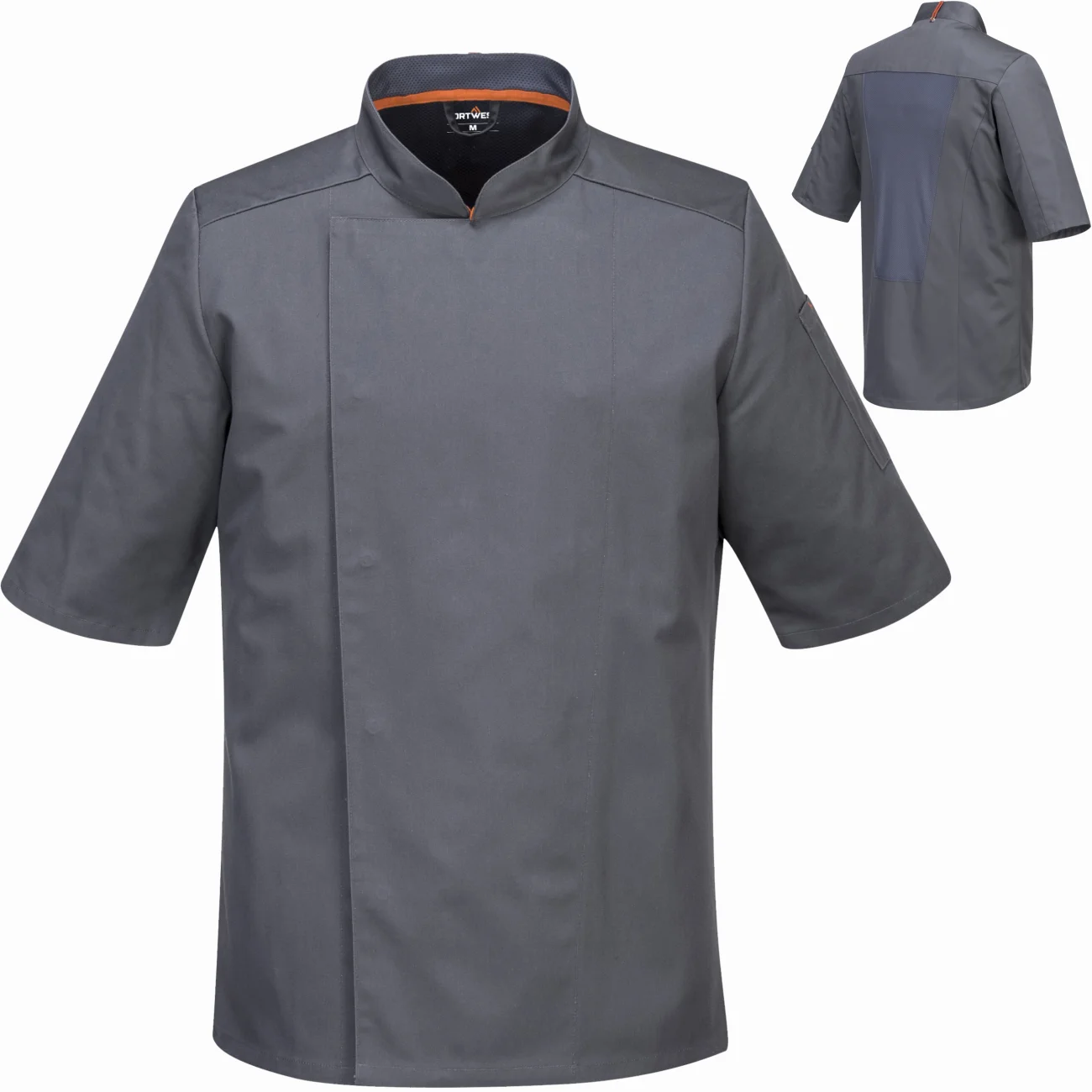 bluza-szefa-kuchni-meshair-pro-portwest-c738-szare-1 Bluza kucharska Portwest MeshAir Pro z krótkim rękawem szara C738 - obrazek 1