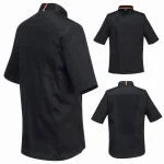 Kurtka kucharska Portwest MeshAir Pro Stretch z krótkim rękawem czarna C746