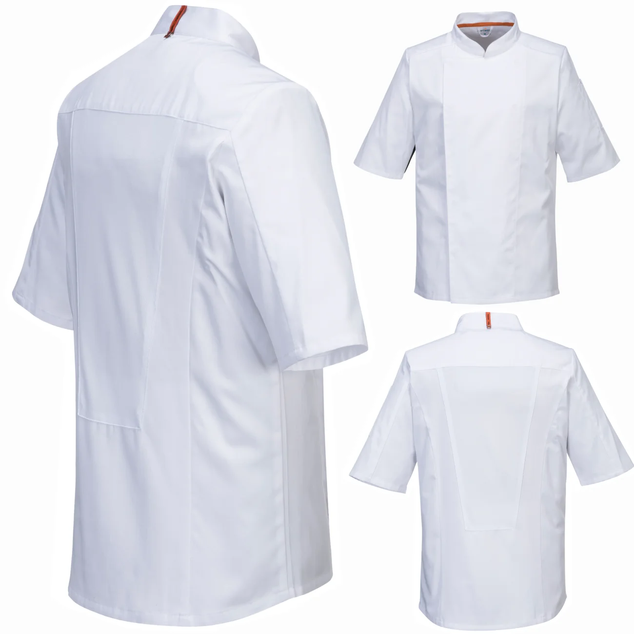 elastyczna-bluza-szefa-kuchni-mesh-air-pro-portwest-c746-biala-1 Kurtka kucharska Portwest MeshAir Pro Stretch z krótkim rękawem biała C746 - obrazek 1