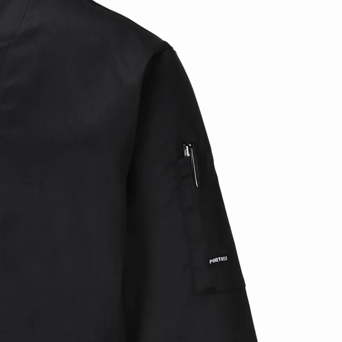 Bluza kucharska Portwest Suffolk czarna C833 - obrazek 3