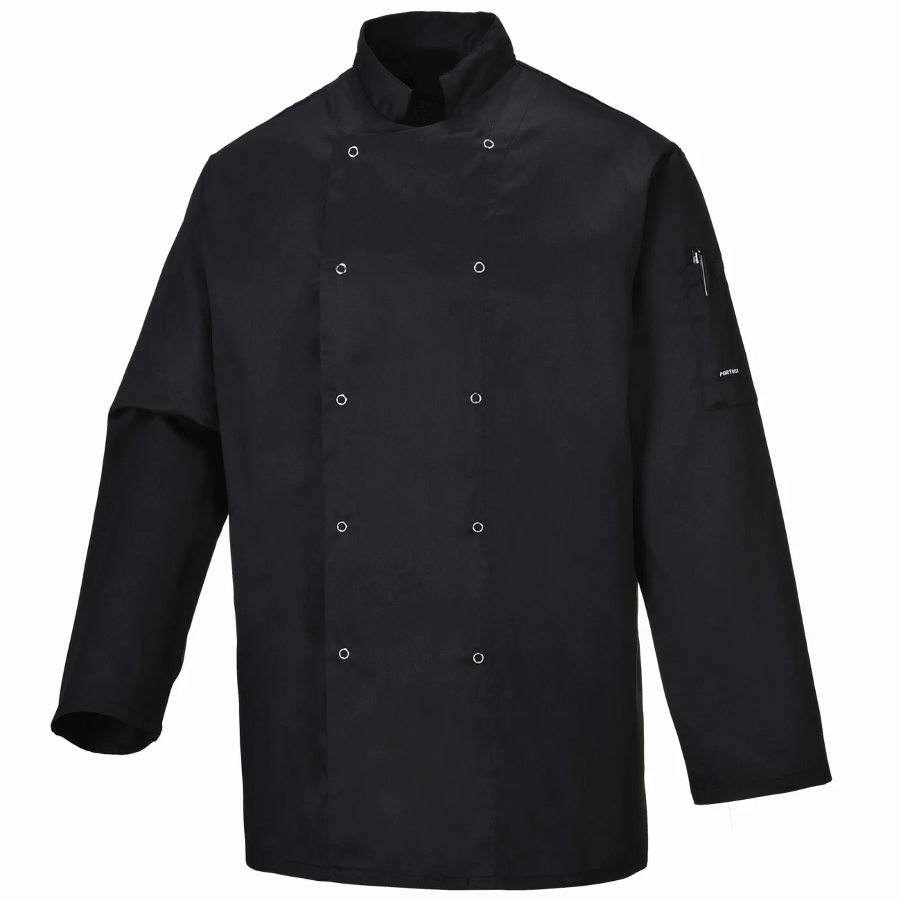 bluza-kucharska-dlugi-rekaw-portwest-c833-suffolk-czarna-1 Bluza kucharska Portwest Suffolk czarna C833 - obrazek 1