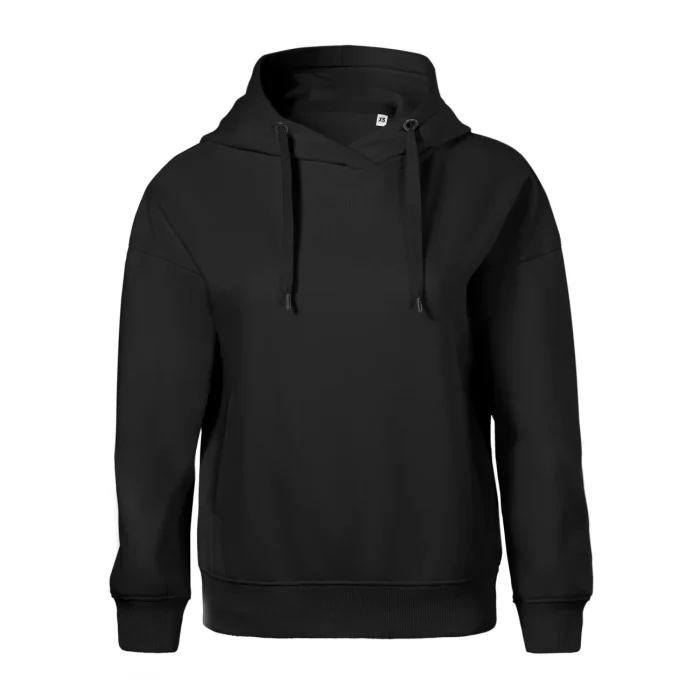 Bluza damska kangurka z kapturem Malfini Moon 421 czarna - obrazek 2