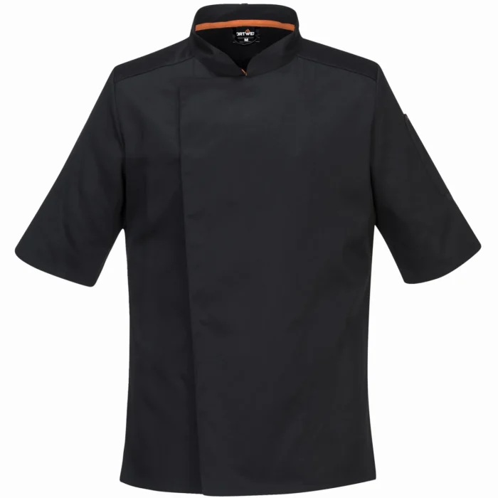 Bluza kucharska Portwest MeshAir Pro z krótkim rękawem czarna C738 - obrazek 2