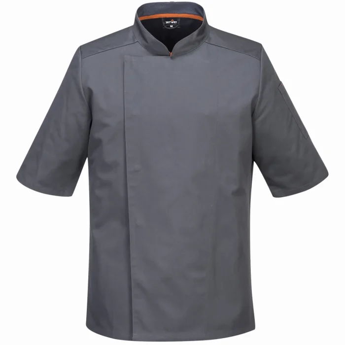 Bluza kucharska Portwest MeshAir Pro z krótkim rękawem szara C738 - obrazek 2