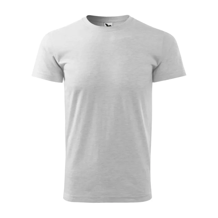T-shirt męski Malfini Basic 129 jasnoszary melanż - obrazek 3