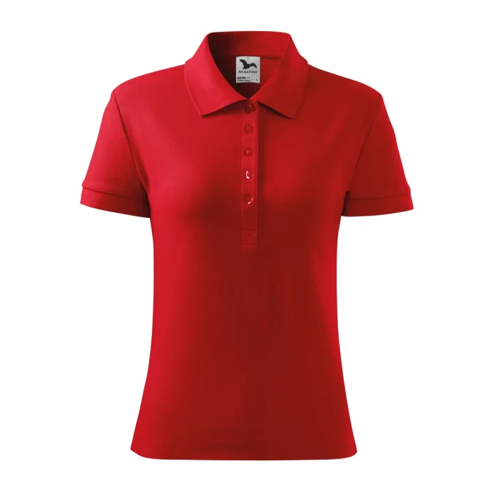 Koszulka polo damska Malfini Cotton Heavy 216 czerwona - obrazek 2