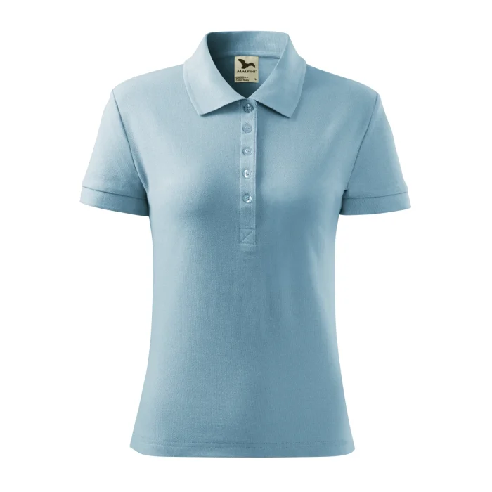 Koszulka polo damska Malfini Cotton Heavy 216 błękitna - obrazek 2