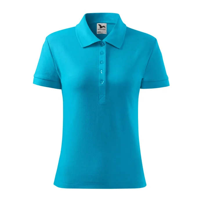 Koszulka polo damska Malfini Cotton Heavy 216 turkusowa - obrazek 2