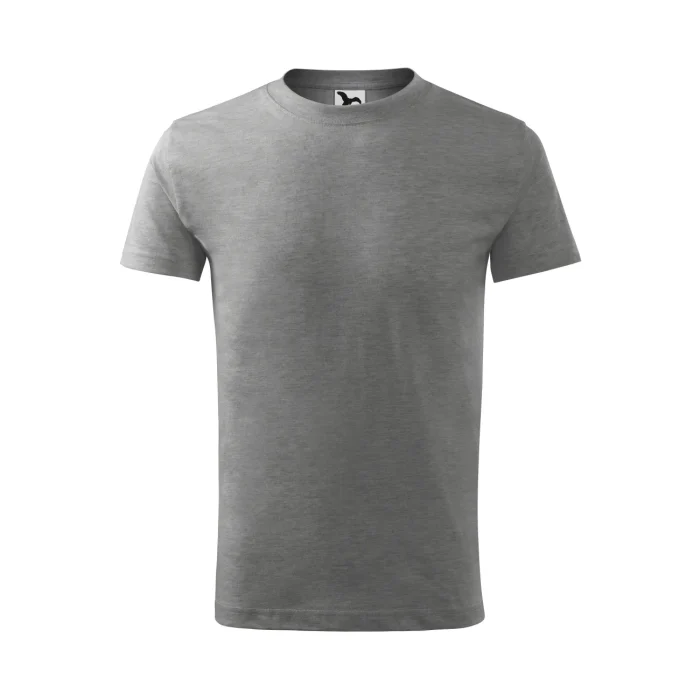 T-shirt dziecięcy Malfini Basic 138 ciemnoszary melanż - obrazek 2