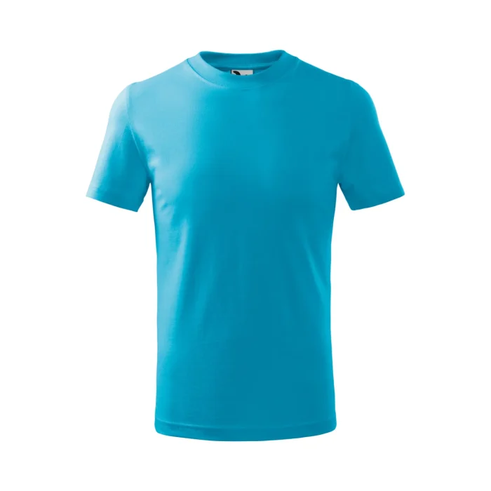 T-shirt dziecięcy Malfini Basic 138 turkusowy - obrazek 2