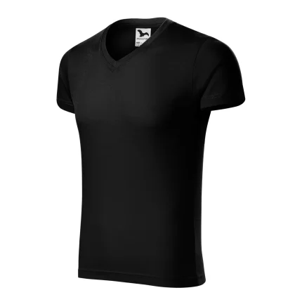 T-shirt męski slim fit V-neck Malfini 146 czarny