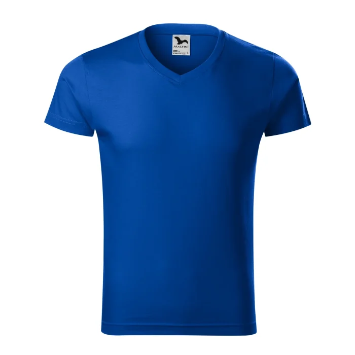 T-shirt męski slim fit V-neck Malfini 146 chabrowy - obrazek 2