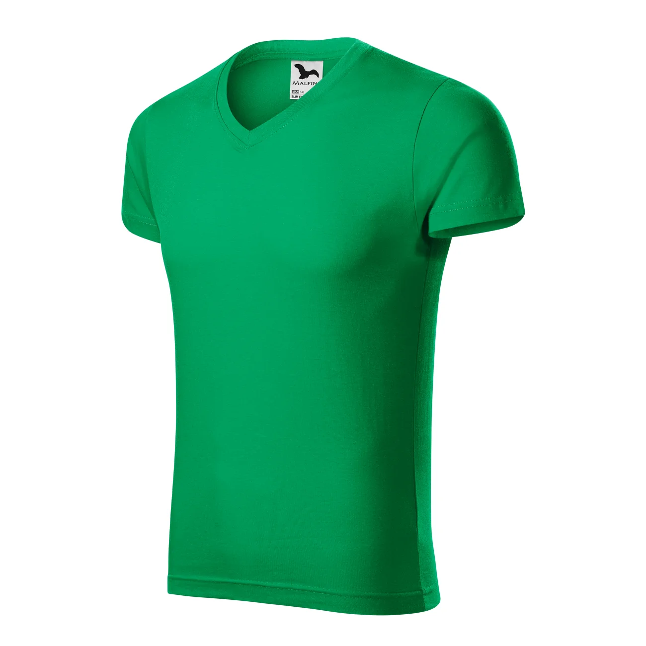 koszulka-t-shirt-bawelna-malfini-146-slim-fit-16-zielen-trawy-2 T-shirt męski slim fit V-neck Malfini 146 zieleń trawy - obrazek 1