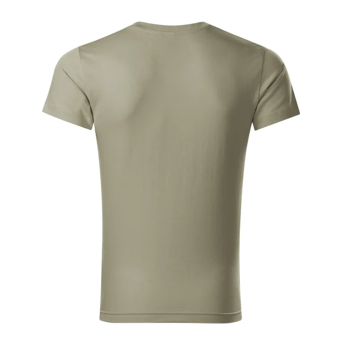 T-shirt męski slim fit V-neck Malfini 146 jasny khaki - obrazek 3