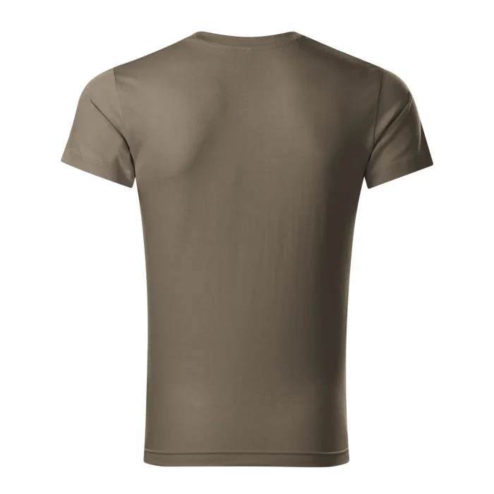 T-shirt męski slim fit V-neck Malfini 146 army - obrazek 3
