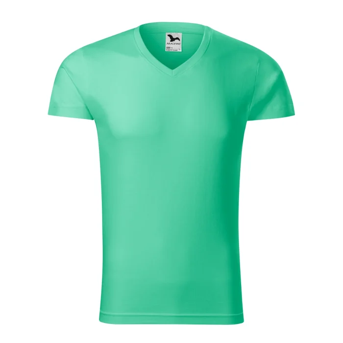 T-shirt męski slim fit V-neck Malfini 146 miętowy - obrazek 2
