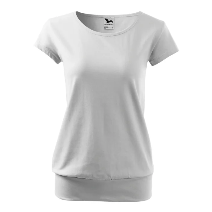 T-shirt damski ze ściągaczem Malfini City120 biała - obrazek 2