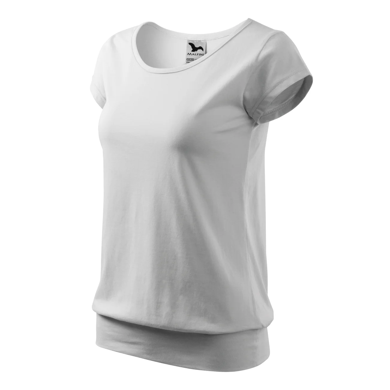 koszulka-t-shirt-city-bawelna-malfini-120-00-biala-3 T-shirt damski ze ściągaczem Malfini City120 biała - obrazek 1