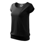 T-shirt damski ze ściągaczem Malfini City120 czarny