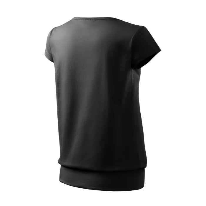 T-shirt damski ze ściągaczem Malfini City120 czarny - obrazek 4