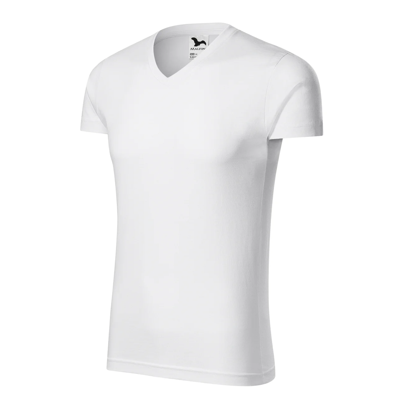 koszulka-t-shirt-city-bawelna-malfini-146-00-biala-3 T-shirt męski slim fit V-neck Malfini 146 biały - obrazek 1