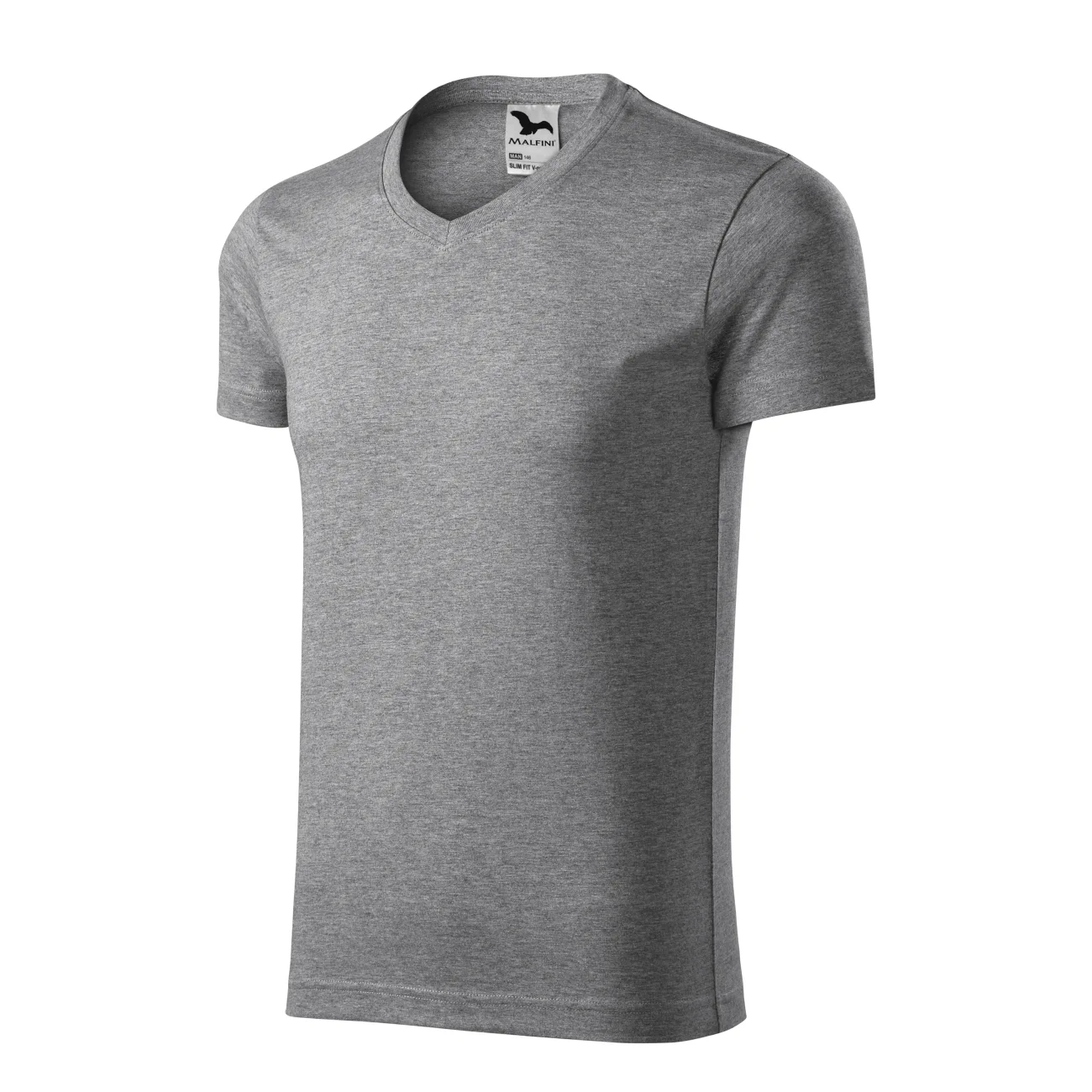koszulka-t-shirt-city-bawelna-malfini-146-slim-fit-12-ciemnoszary-melanz-3 T-shirt męski slim fit V-neck Malfini 146 ciemnoszary melanż - obrazek 1
