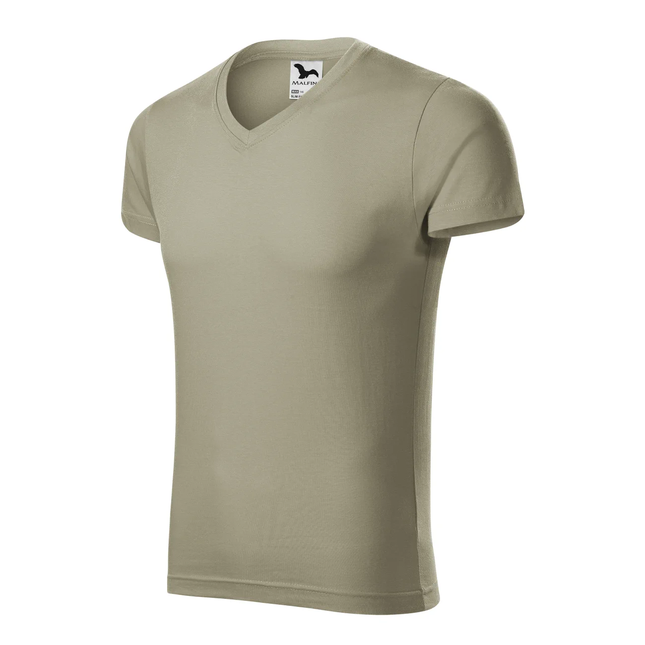 koszulka-t-shirt-city-bawelna-malfini-146-slim-fit-28-jasny-khaki-3 T-shirt męski slim fit V-neck Malfini 146 jasny khaki - obrazek 1