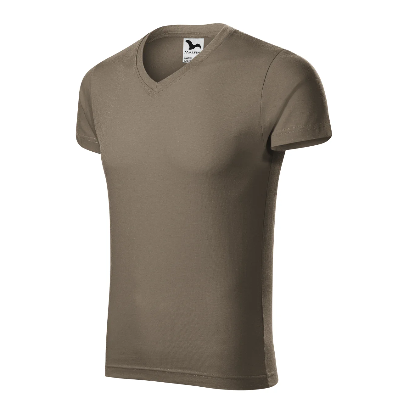 koszulka-t-shirt-city-bawelna-malfini-146-slim-fit-29-army-3 T-shirt męski slim fit V-neck Malfini 146 army - obrazek 1