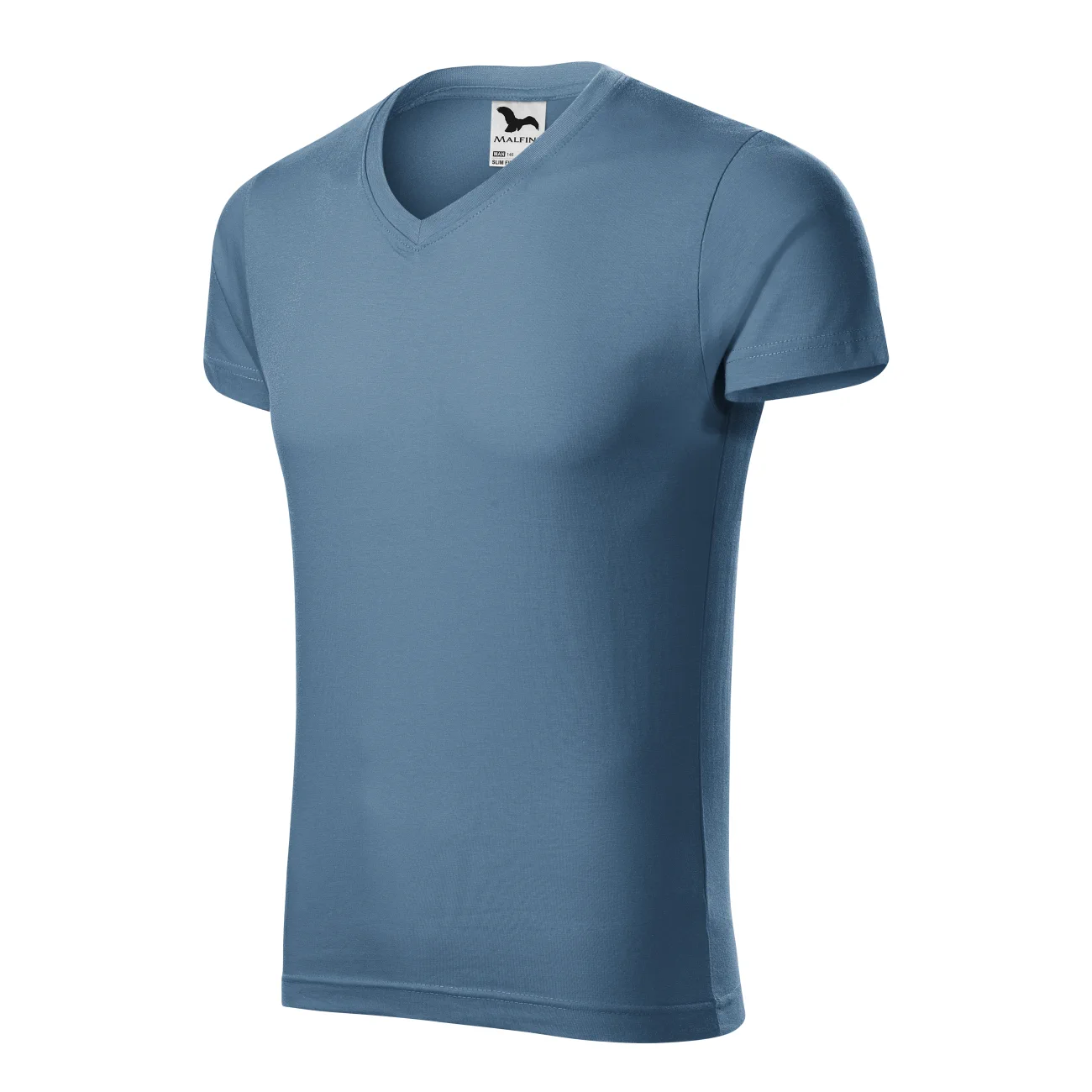 koszulka-t-shirt-city-bawelna-malfini-146-slim-fit-60-denim-3 T-shirt męski slim fit V-neck Malfini 146 denim - obrazek 1