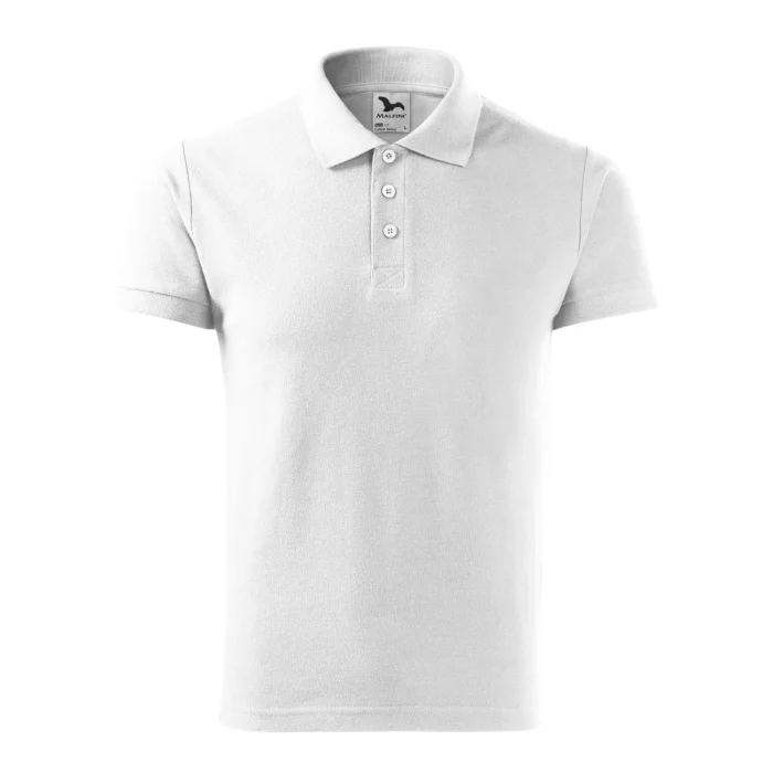 Koszulka polo męska Malfini Cotton Heavy 215 biała - obrazek 2
