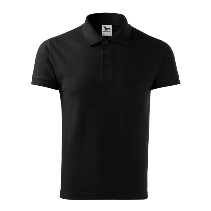 Koszulka polo męska Malfini Cotton Heavy 215 czarna - obrazek 2